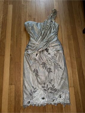 Mandalay sparkly silver one shoulder dress 10